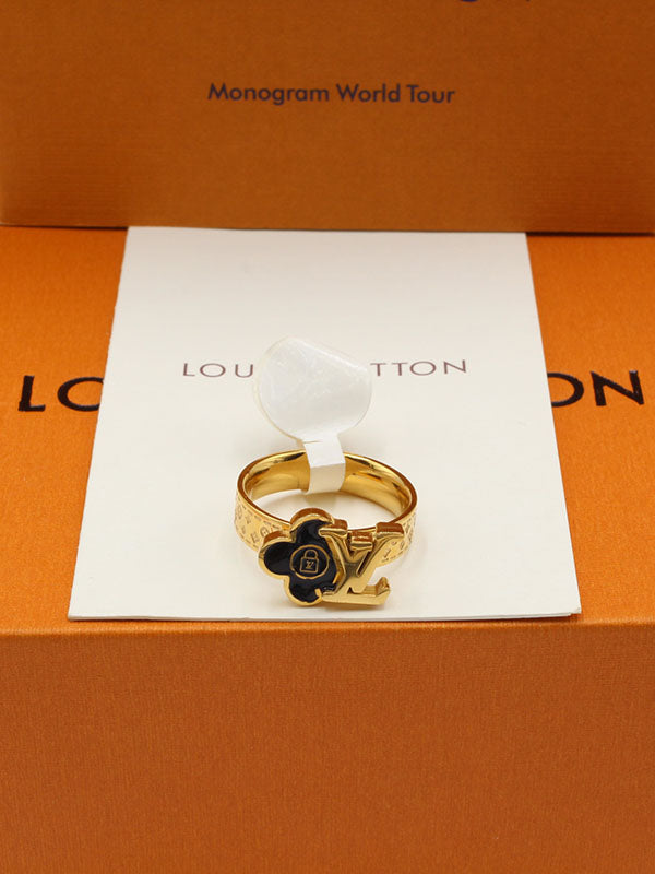 خاتم لويس فيتون ورده بنية خواتم louis vuitton ذهبي 6