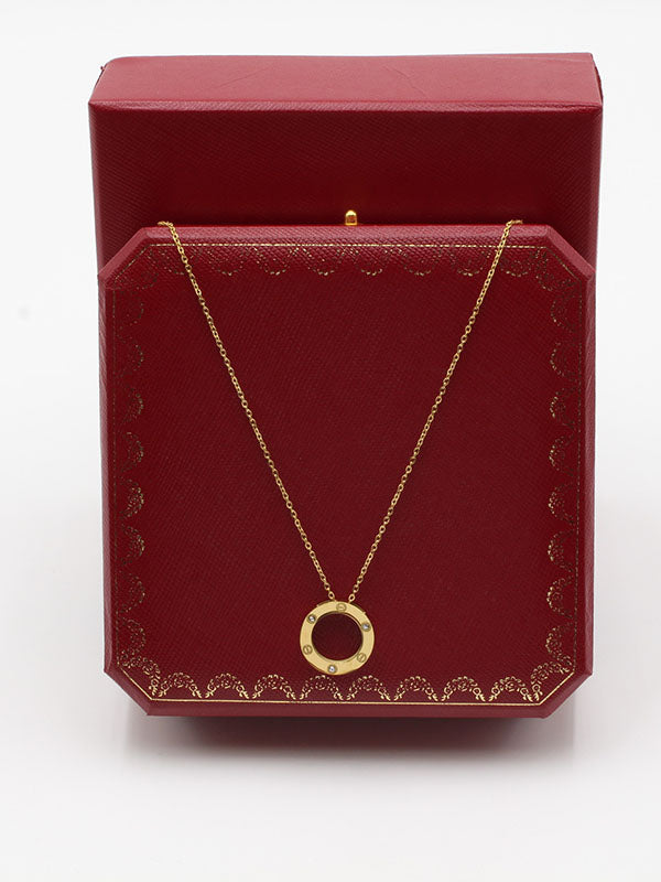 سلسال كارتير مدور صغير زركون لوقو سلسال CARTIER ذهبي
