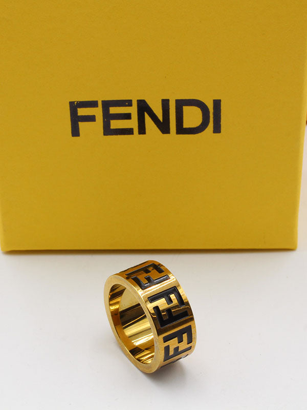 خاتم دبلة فندي عريضه خواتم fendi