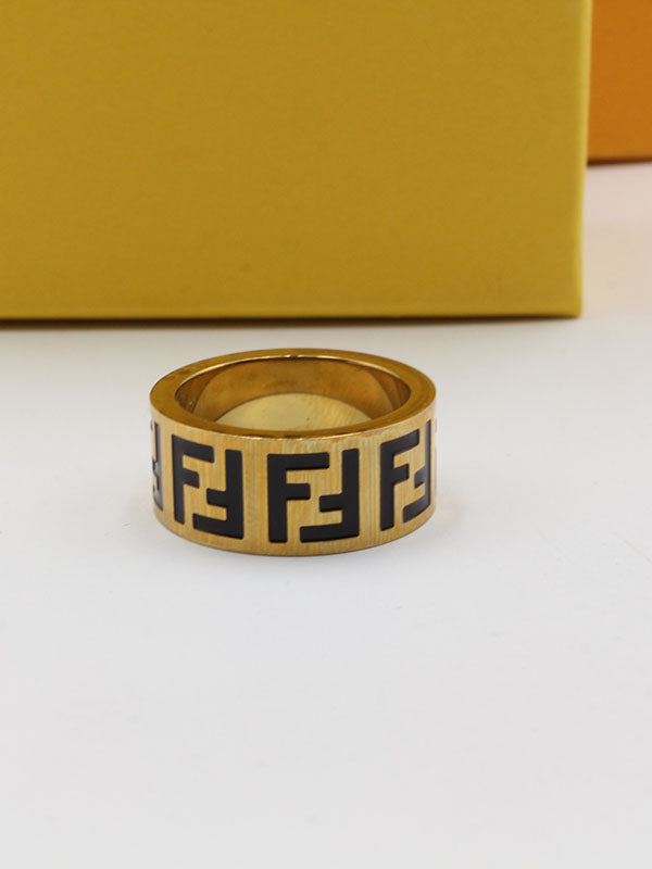 خاتم دبلة فندي عريضه خواتم fendi