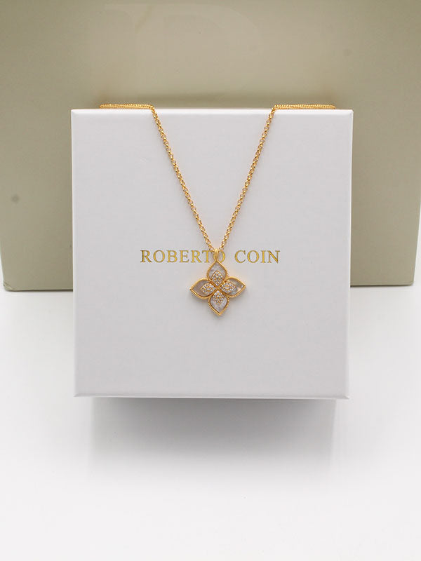 سلسال روبرت كوين زركون سلسال roberto coin ابيض ذهبي