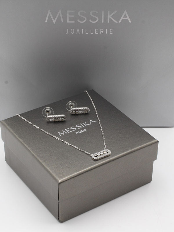 طقم ميسيكا ناعم زركون صغير 2 قطع اطقم messika