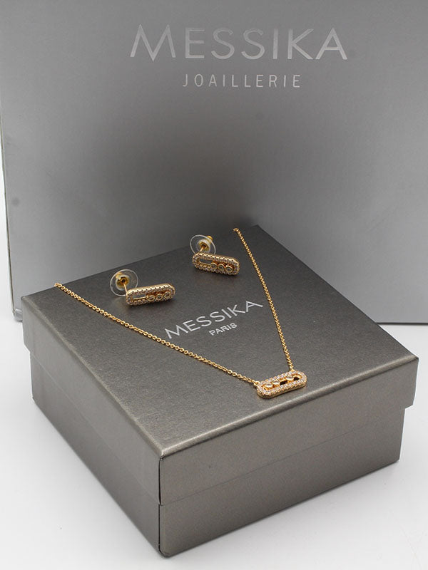 طقم ميسيكا ناعم زركون صغير 2 قطع اطقم messika