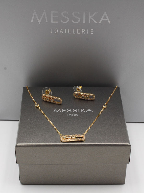 طقم ميسيكا ناعم زركون وسط 2 قطع اطقم messika