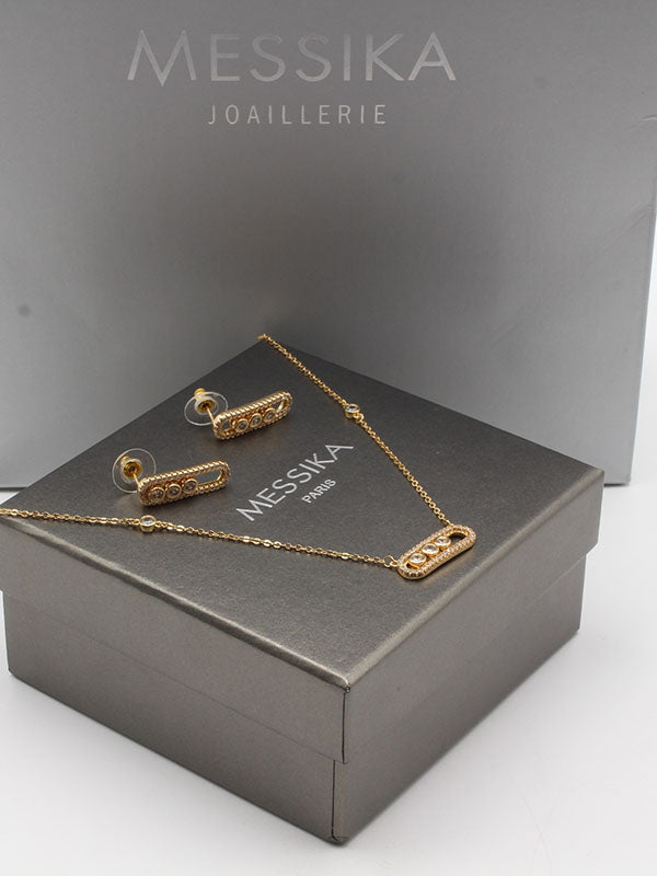طقم ميسيكا ناعم زركون وسط 2 قطع اطقم messika