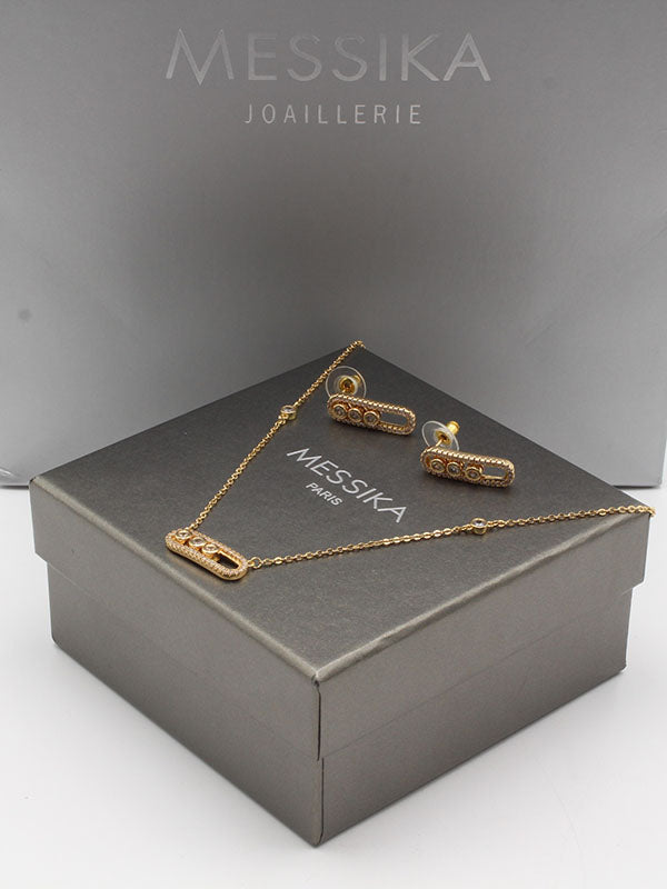 طقم ميسيكا ناعم زركون وسط 2 قطع اطقم messika