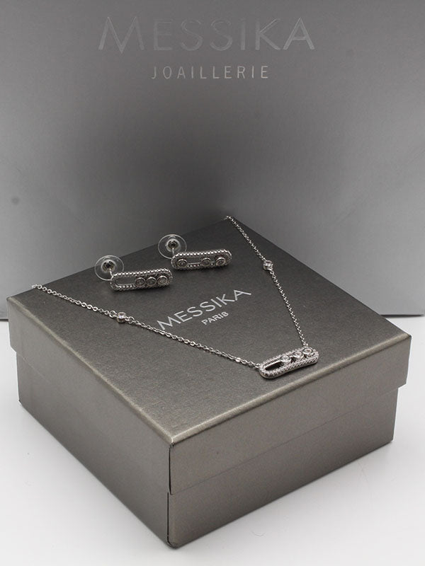 طقم ميسيكا ناعم زركون وسط 2 قطع اطقم messika