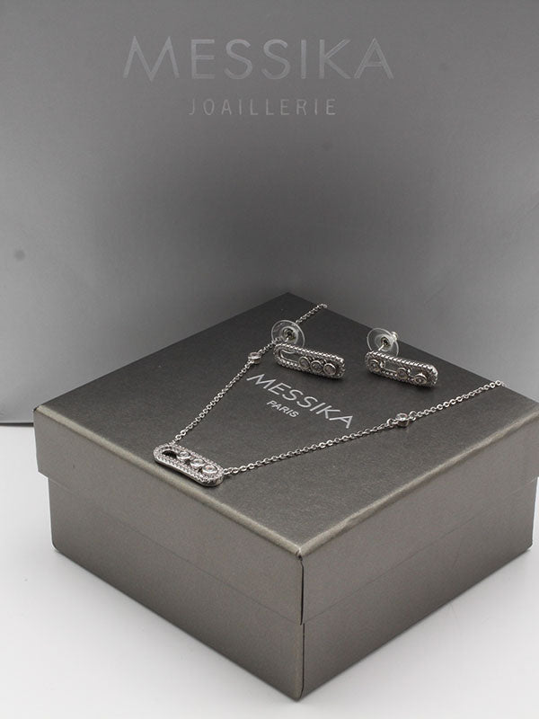 طقم ميسيكا ناعم زركون وسط 2 قطع اطقم messika