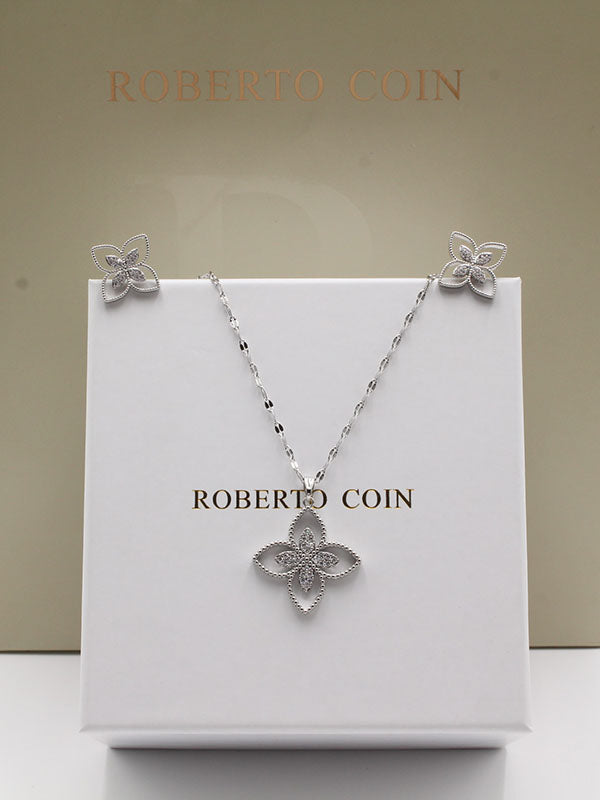 طقم روبرتو كوين زركون اطقم roberto coin فضي