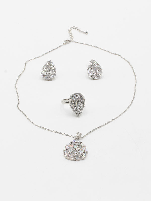 طقم زركون دمعه 3 قطع اطقم jewel