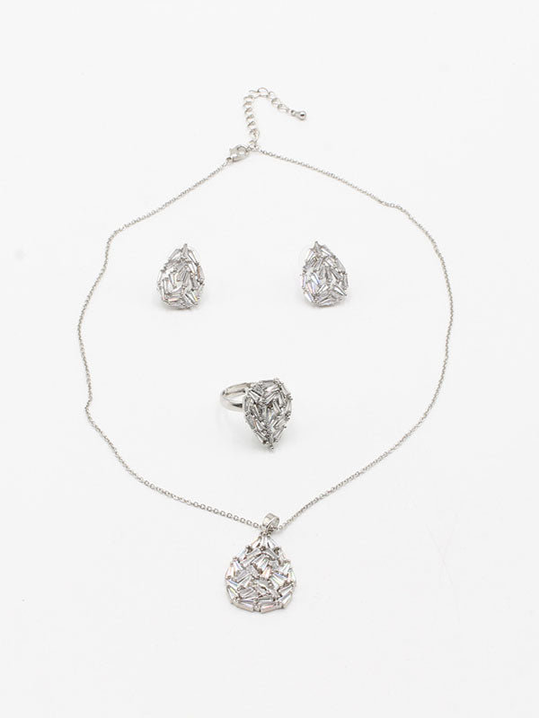 طقم زركون دمعه 3 قطع اطقم jewel