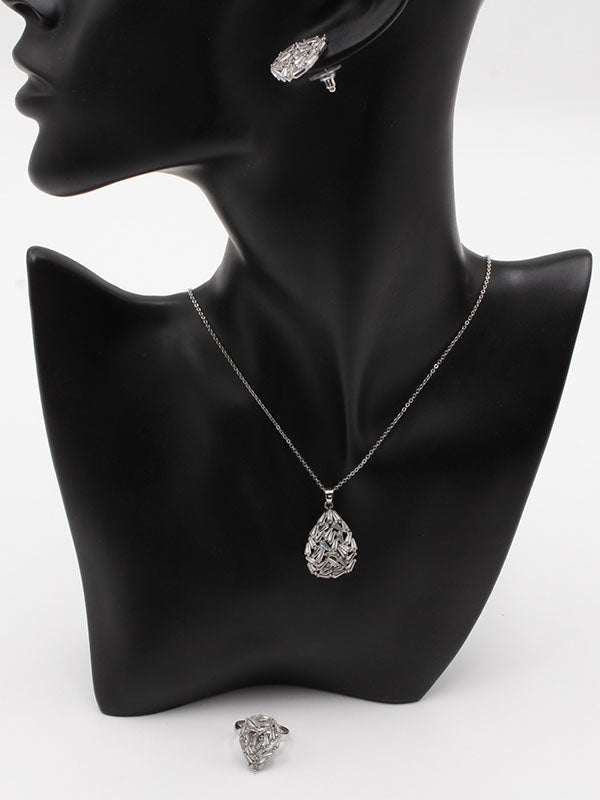 طقم زركون دمعه 3 قطع اطقم jewel