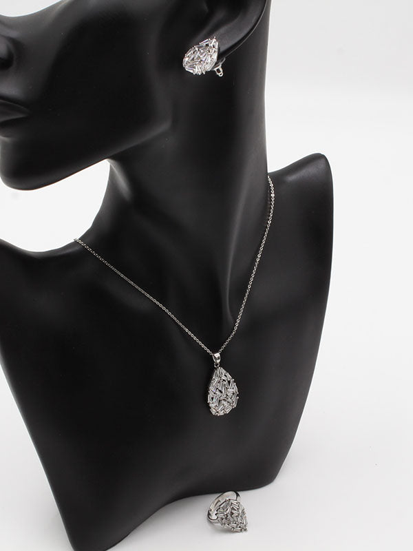 طقم زركون دمعه 3 قطع اطقم jewel