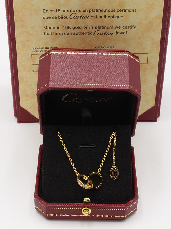 سلسال كارتير زركون بيضاوي ذهبي لوقو سلسال CARTIER