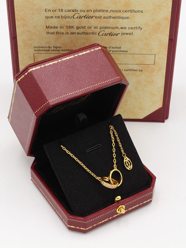 سلسال كارتير زركون بيضاوي ذهبي لوقو سلسال CARTIER