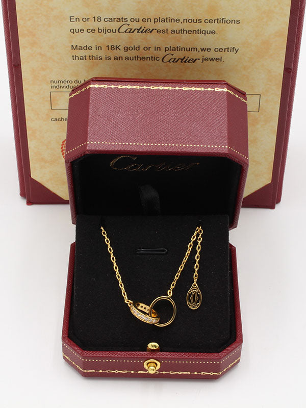 سلسال كارتير زركون بيضاوي ذهبي لوقو سلسال CARTIER