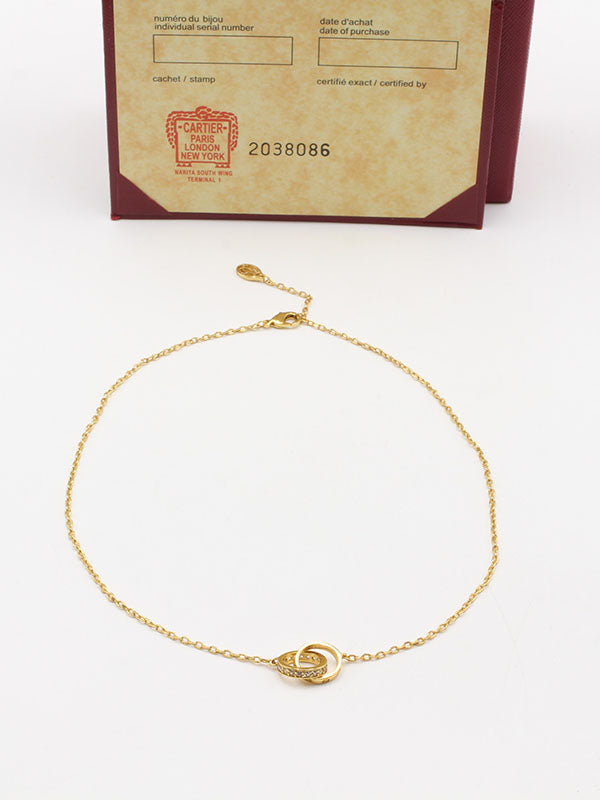 سلسال كارتير زركون بيضاوي ذهبي لوقو سلسال CARTIER ذهبي