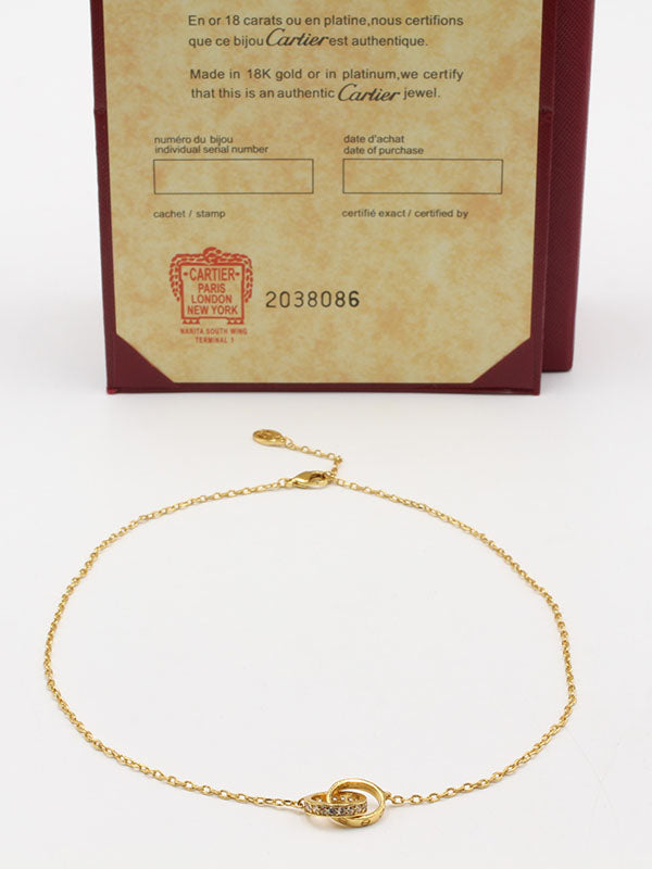 سلسال كارتير زركون بيضاوي ذهبي لوقو سلسال CARTIER