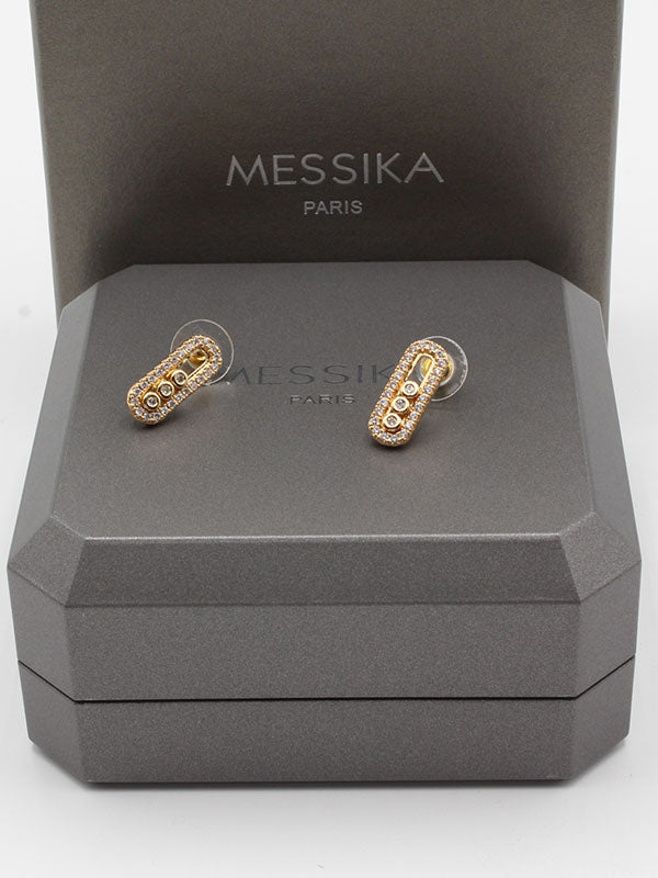 حلق ميسيكا صغير زركون ستون حلق messika ذهبي