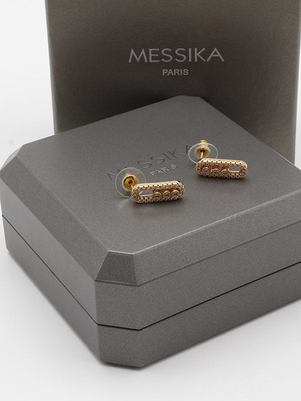 حلق ميسيكا صغير زركون ستون حلق messika