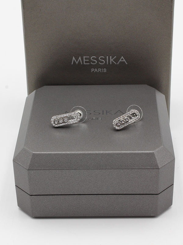 حلق ميسيكا صغير زركون ستون حلق messika فضي