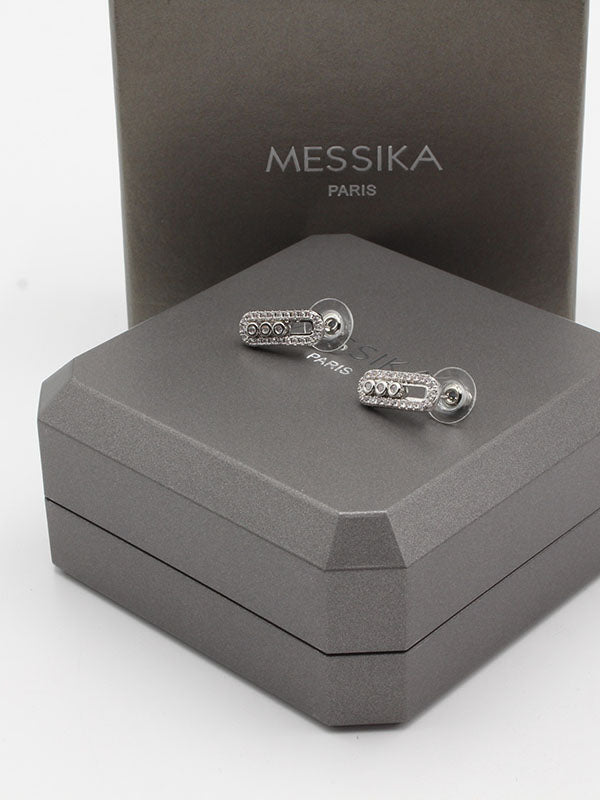 حلق ميسيكا صغير زركون ستون حلق messika