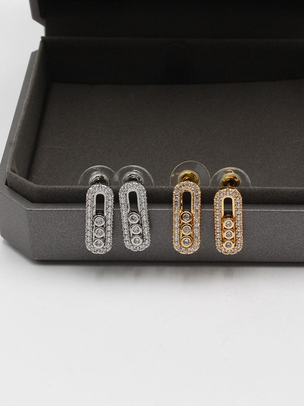 حلق ميسيكا صغير زركون ستون حلق messika