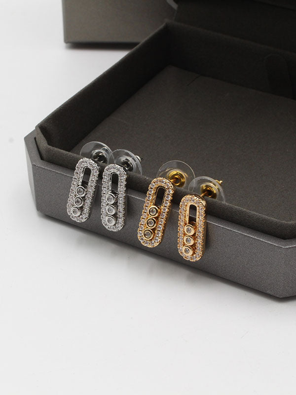 حلق ميسيكا صغير زركون ستون حلق messika