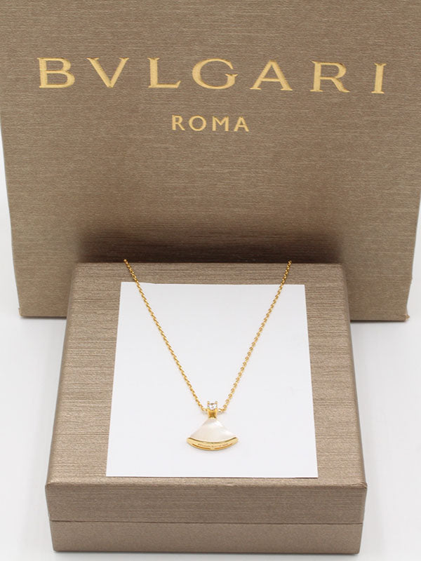 سلسال بولغاري حجر طبيعي ستون سلسال bvlgari ابيض ذهبي