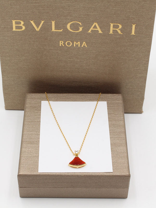 سلسال بولغاري حجر طبيعي ستون سلسال bvlgari احمر ذهبي