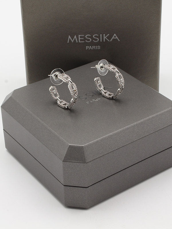 حلق ميسيكا سيركل زركون حلق messika فضي