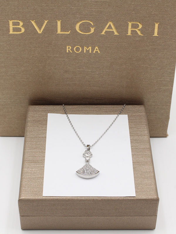 سلسال بولغاري زركون ريقيلور سلسال bvlgari فضي