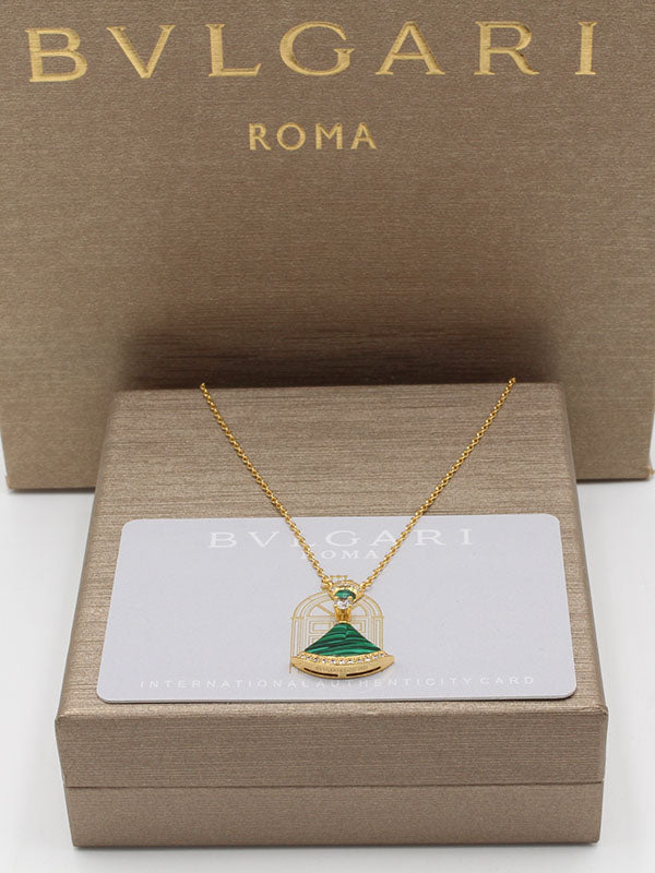 سلسال بولغاري حجر طبيعي ستونز سلسال bvlgari اخضر ذهبي