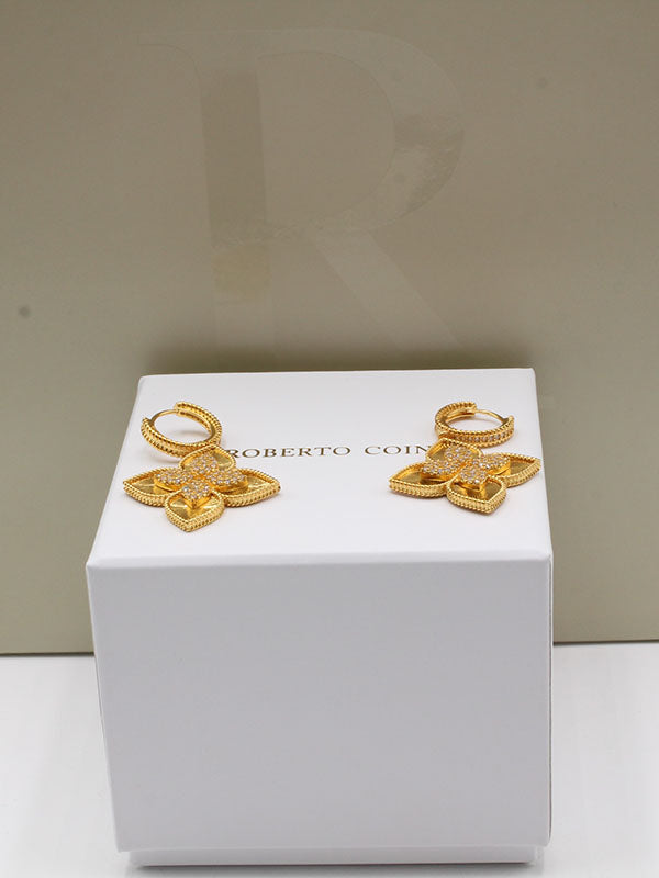 حلق روبرتو كوين زركون حلق roberto coin ذهبي