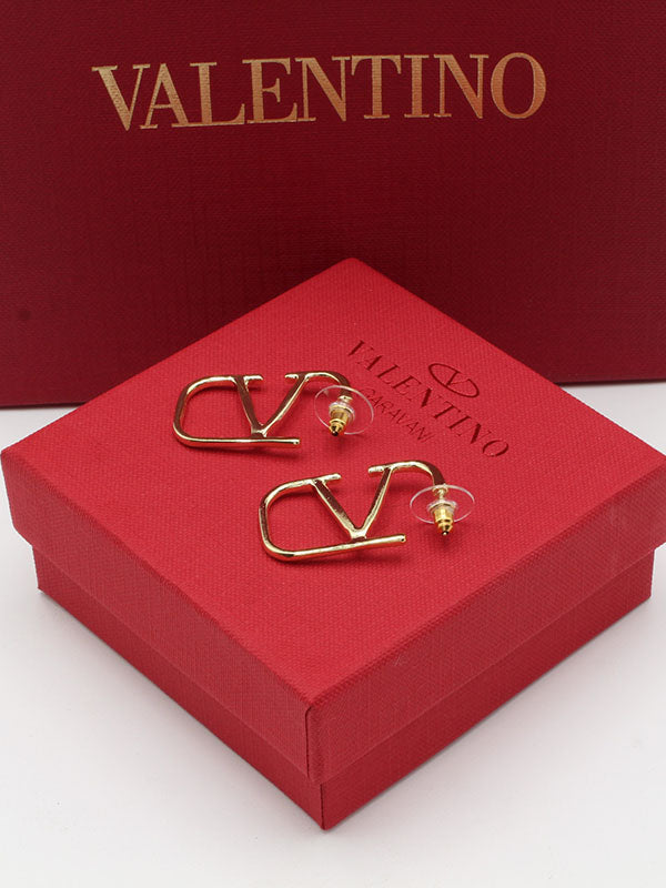 حلق فالنتينو ميتال V حلق VALENTINO ذهبي