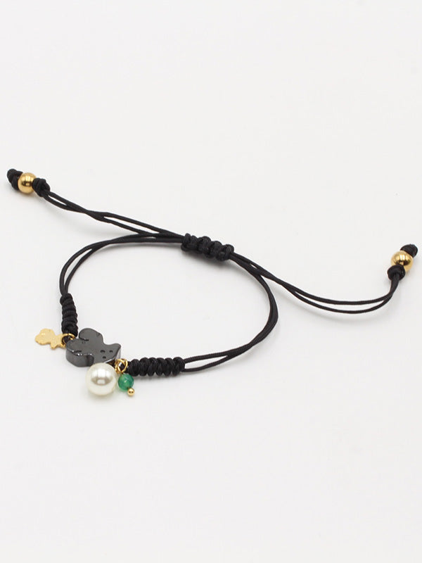 اسواره توس خيط اسود ملون اسواره دبدوب اسود ازرق