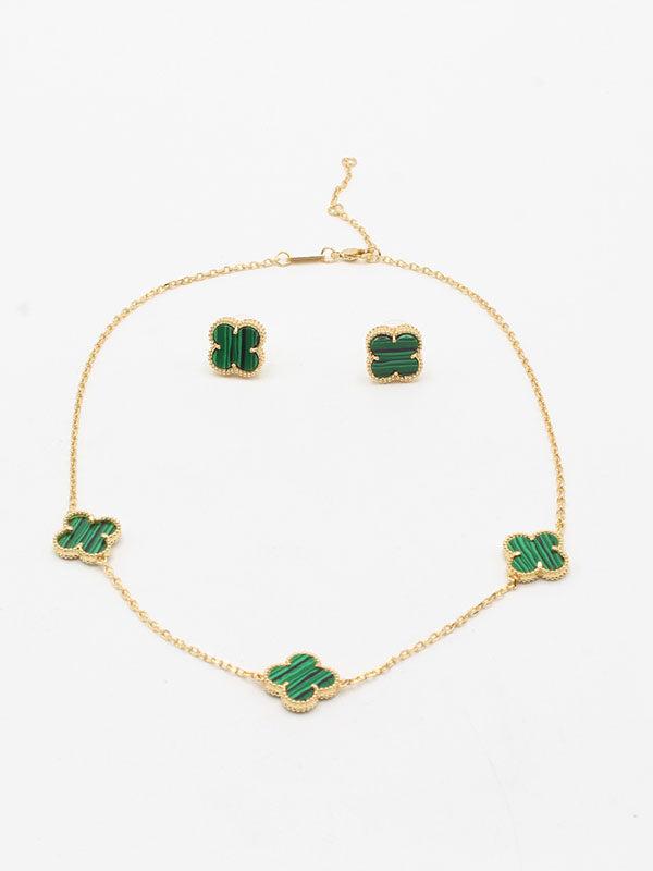 طقم فان كليف 3 ورود ذهبي وملون اطقم van cleef