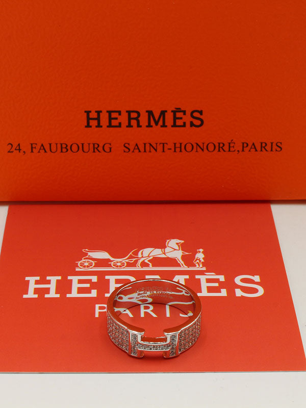 خاتم هيرمز زركون H لوقو خواتم HERMES