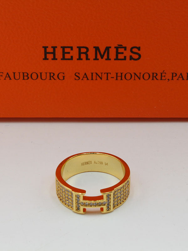 خاتم هيرمز زركون H لوقو خواتم HERMES ذهبي 6