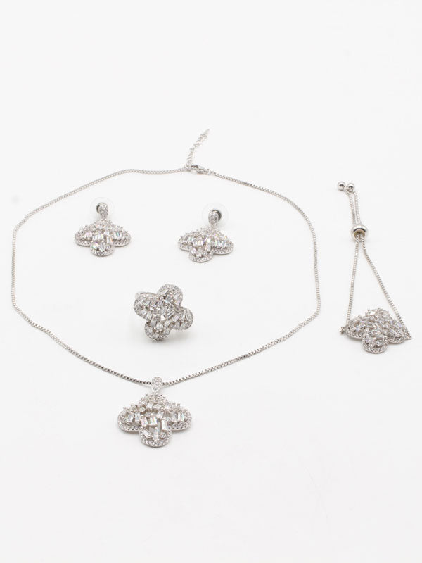 طقم ناعم زركون سهره ورده 4 قطع اطقم jewel