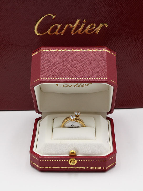 خاتم كارتير سوليتر دبل بيق ستون خواتم CARTIER ذهبي 6