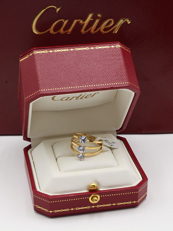 خاتم كارتير سوليتر ثري ستونز خواتم CARTIER ذهبي 6