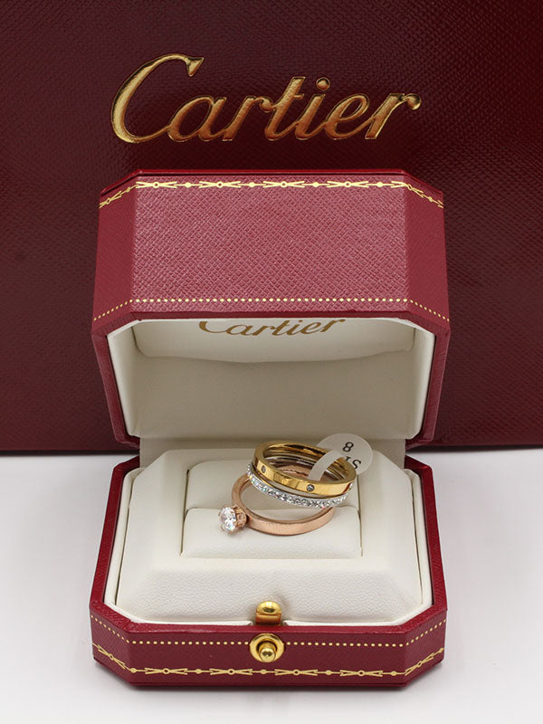 خاتم كارتير سوليتر 3 قطع خواتم CARTIER ملون 6