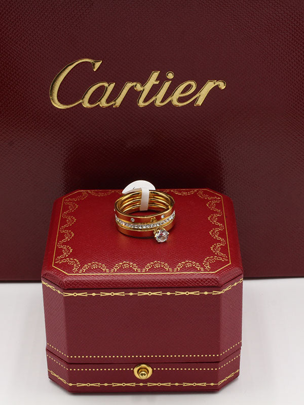 خاتم كارتير سوليتر 3 قطع خواتم CARTIER