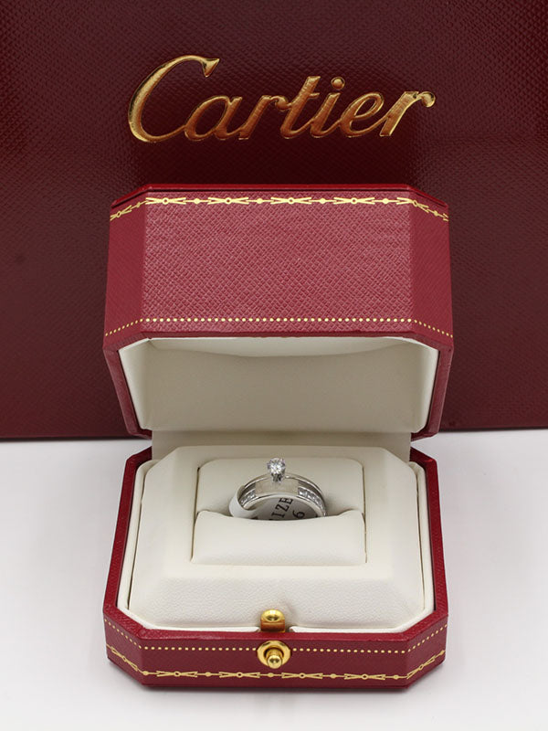 خاتم كارتير سوليتر دبل رينقز خواتم CARTIER فضي 6