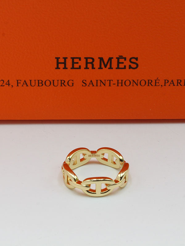 خاتم هيرمز ميتال لوقو خواتم HERMES ذهبي 5