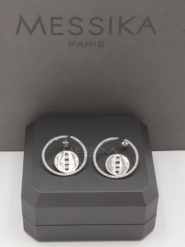 حلق ميسيكا مدور زركون 3 سم حلق messika