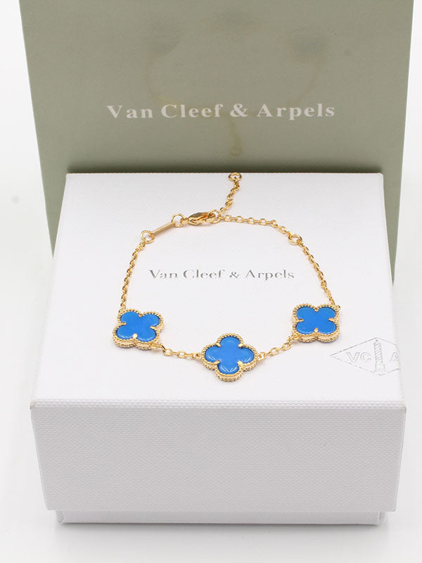 اسوارة فان كليف ثري فلاورز اسواره van cleef تركواز