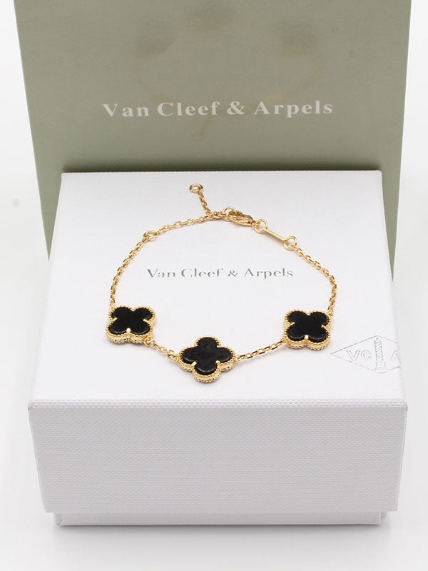 اسوارة فان كليف ثري فلاورز اسواره van cleef اسود