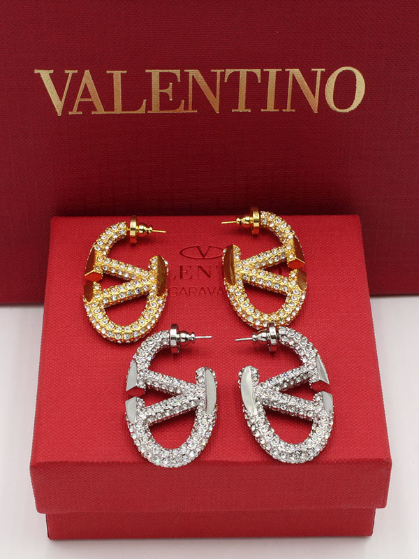 حلق فالنتينو كريستال كبير حلق VALENTINO